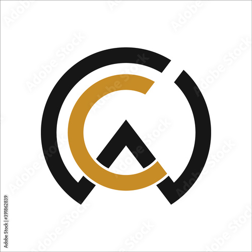 Initial letter cw or wc logo design template