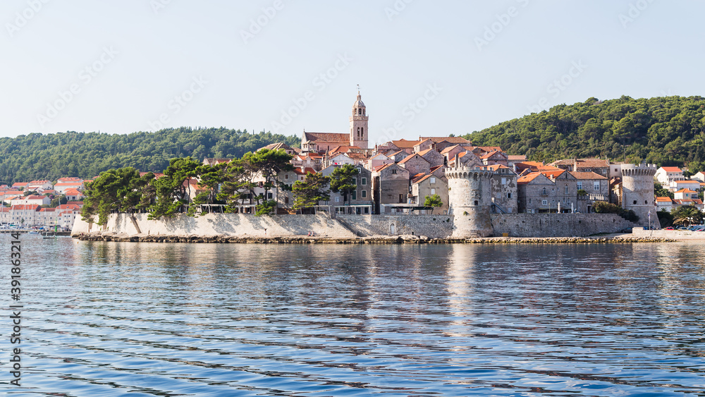 Korcula Old Town jutting out into the sea