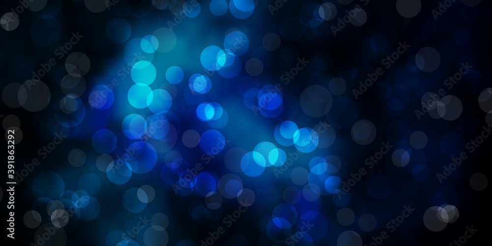 Dark BLUE vector background with bubbles. Dark BLUE vector background with bubbles.