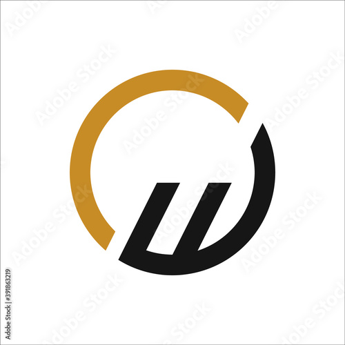 Initial letter cw or wc logo design template