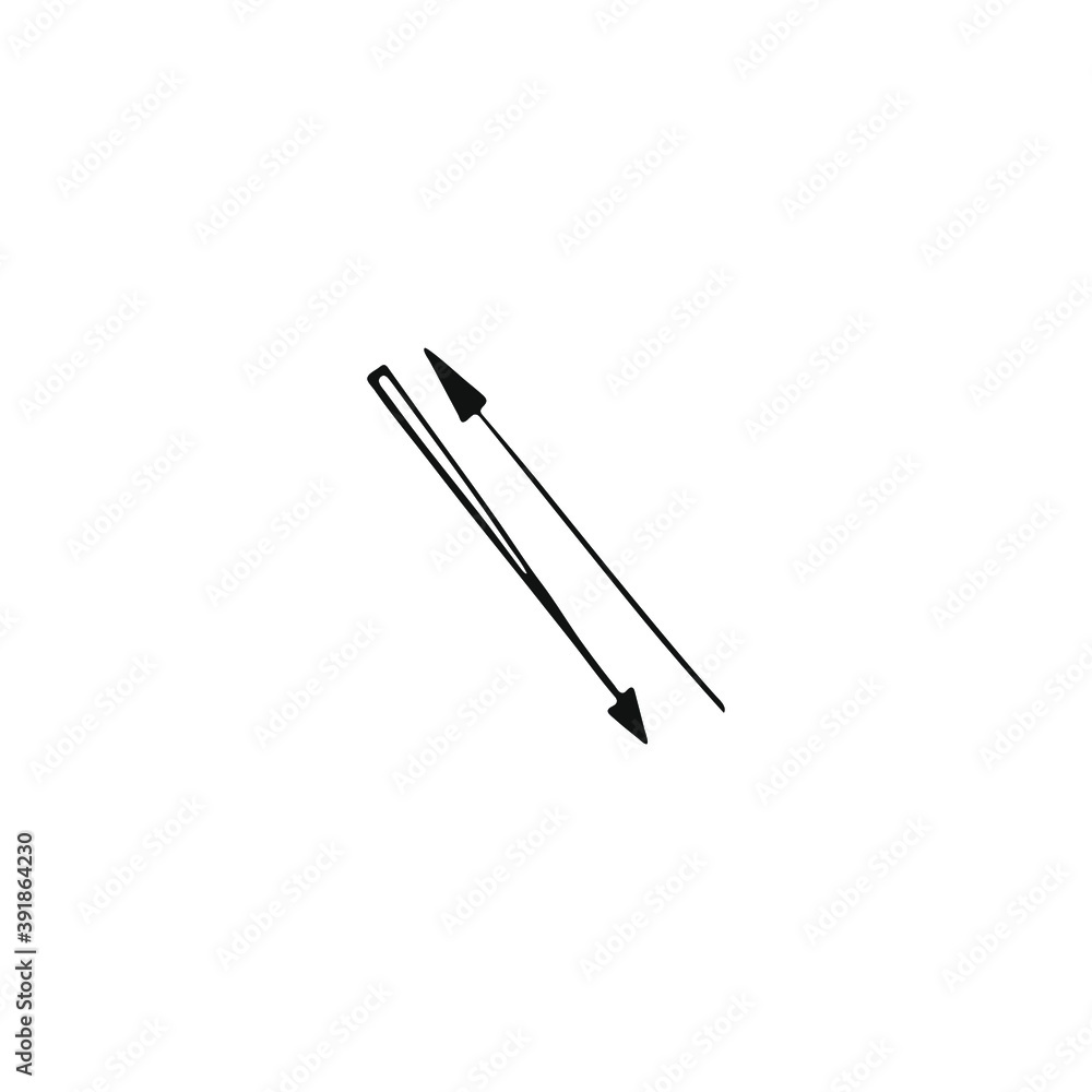 Single arrow element in doodle business set. Hand drawn vector illustration. Single arrow element in doodle business set. Hand drawn vector illustration.