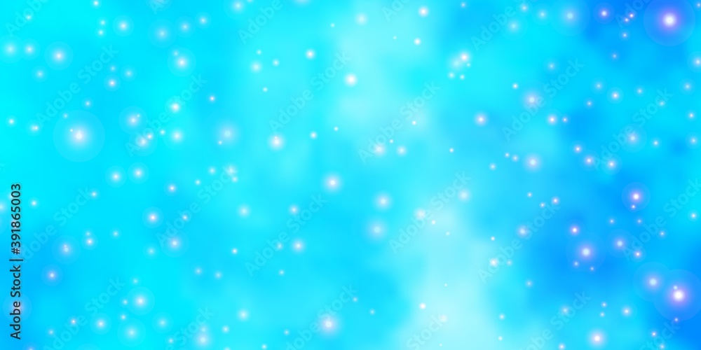 Light BLUE vector pattern with abstract stars.