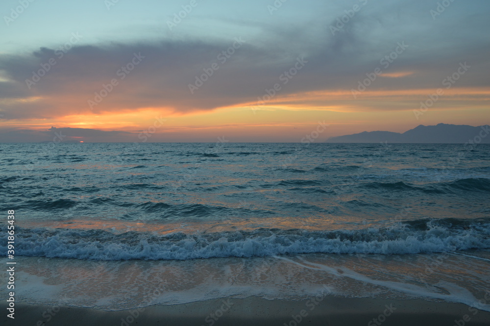 Sunset on the mediterranean sea