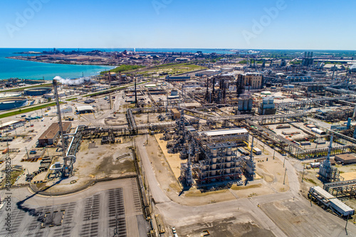 Aerial Overhead view of Petroleum Refinery Facilities