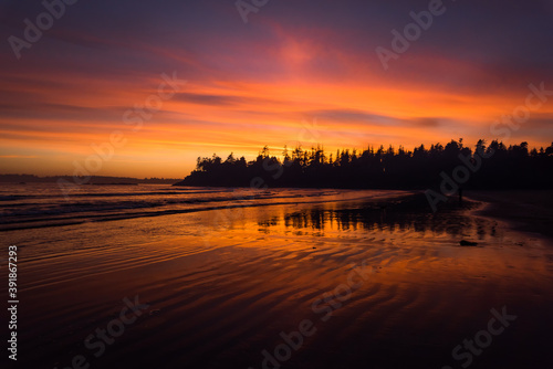Sunset at on a Beach in Tofino Canada