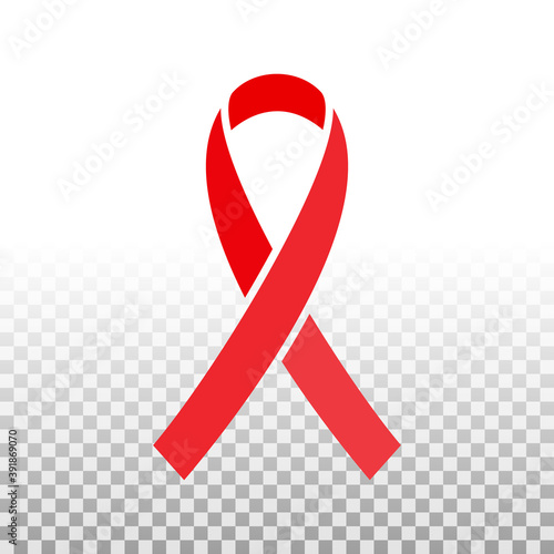 World AIDS day symbol on transparent background. Concept of awareness of acquired immune deficiency syndrome. Vector illustration