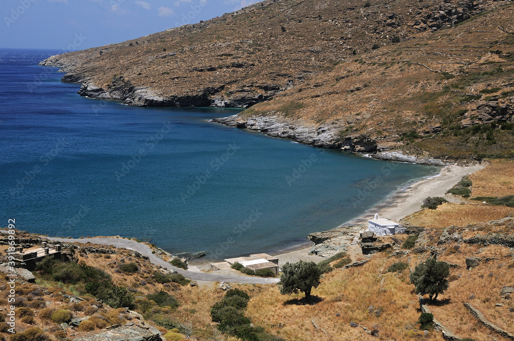Halkolimionas Beach. Andros island. Cyclades, Greece. 