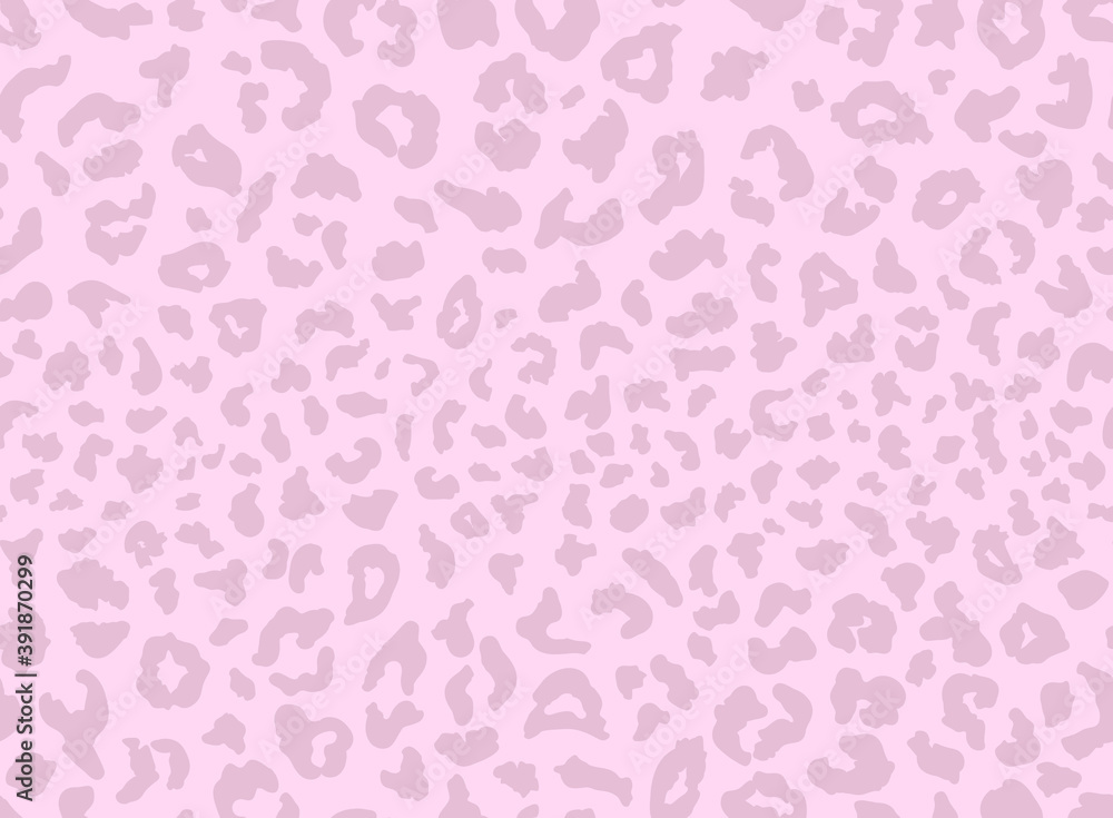 Seamless leopard fur pattern. Leopard print background. Textile print design. Stylish vector rose illustration