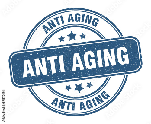 anti aging stamp. anti aging label. round grunge sign