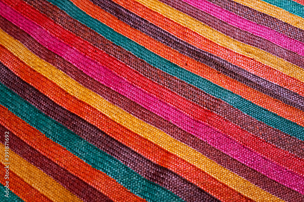 Handicraft with colorful straw, Rio, Brazil