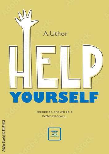 Help yourself.
Book cover creative template. Psychology or personal development concept. Mid century style design. Applicable for books, posters, placards etc.