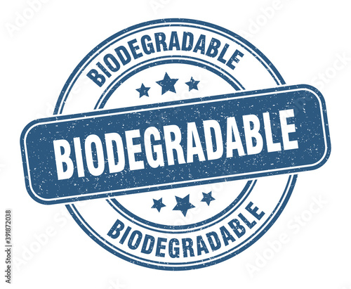 biodegradable stamp. biodegradable label. round grunge sign