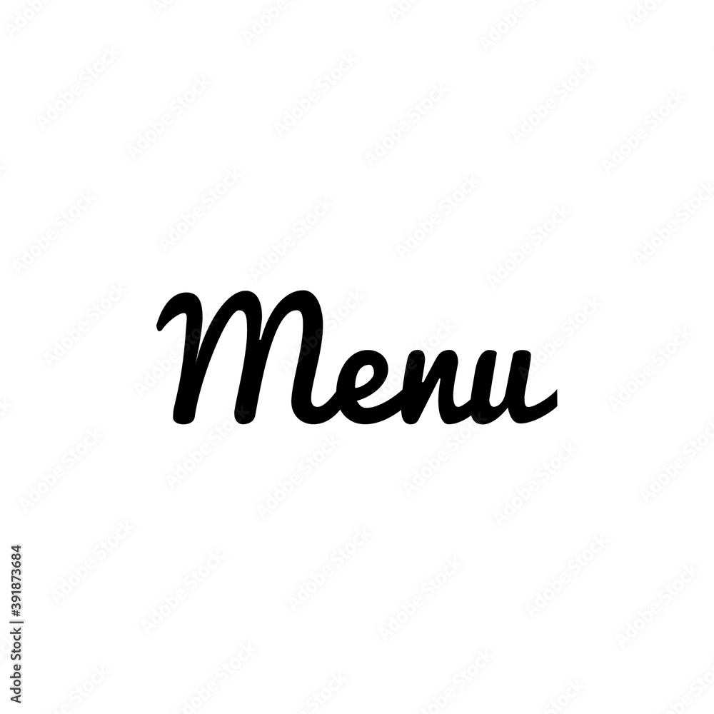 ''Menu'' Word Illustration for Menu Graphic Design Development ''Menu'' Word Illustration for Menu Graphic Design Development