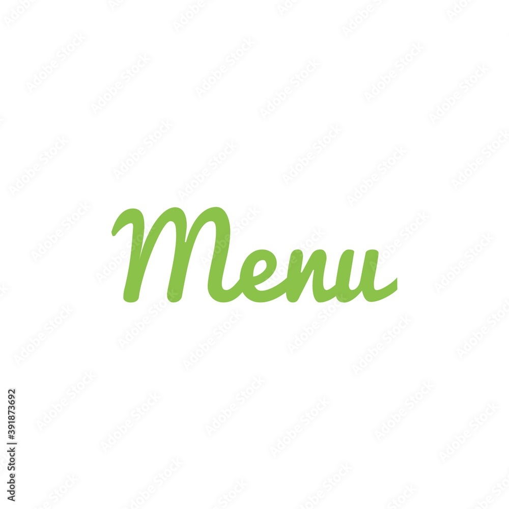 ''Menu'' Word Illustration for Menu Graphic Design Development ''Menu'' Word Illustration for Menu Graphic Design Development