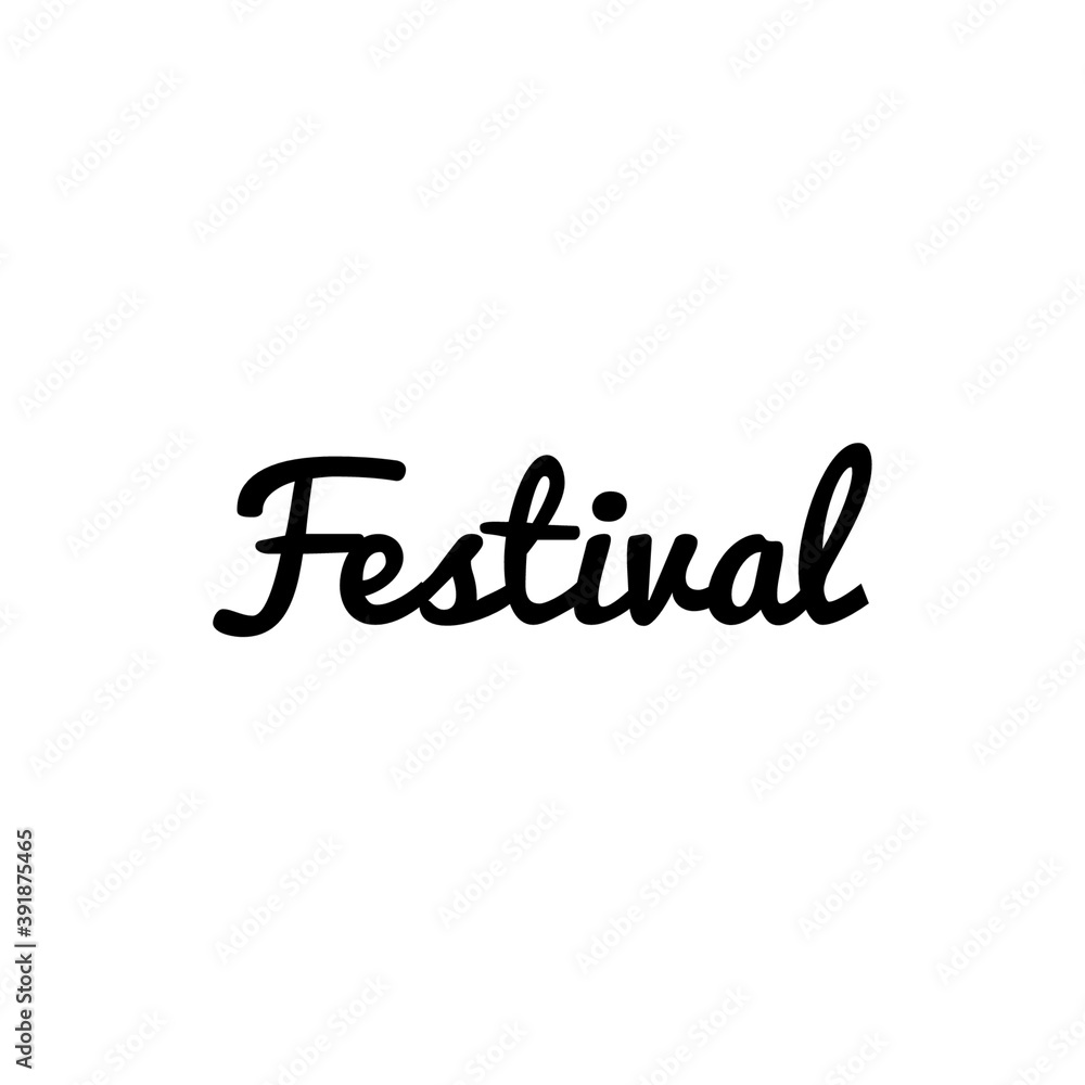 ''Festival'' Word Lettering Illustration
