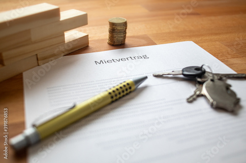 rental contract on a table