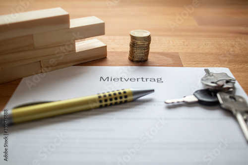 rental contract on a table