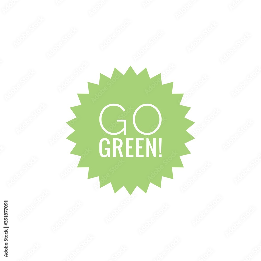 ''Go green'' Word Lettering Illustration ''Go green'' Word Lettering Illustration