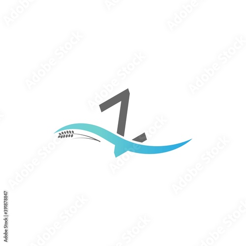 Icon logo letter Z drop into the water