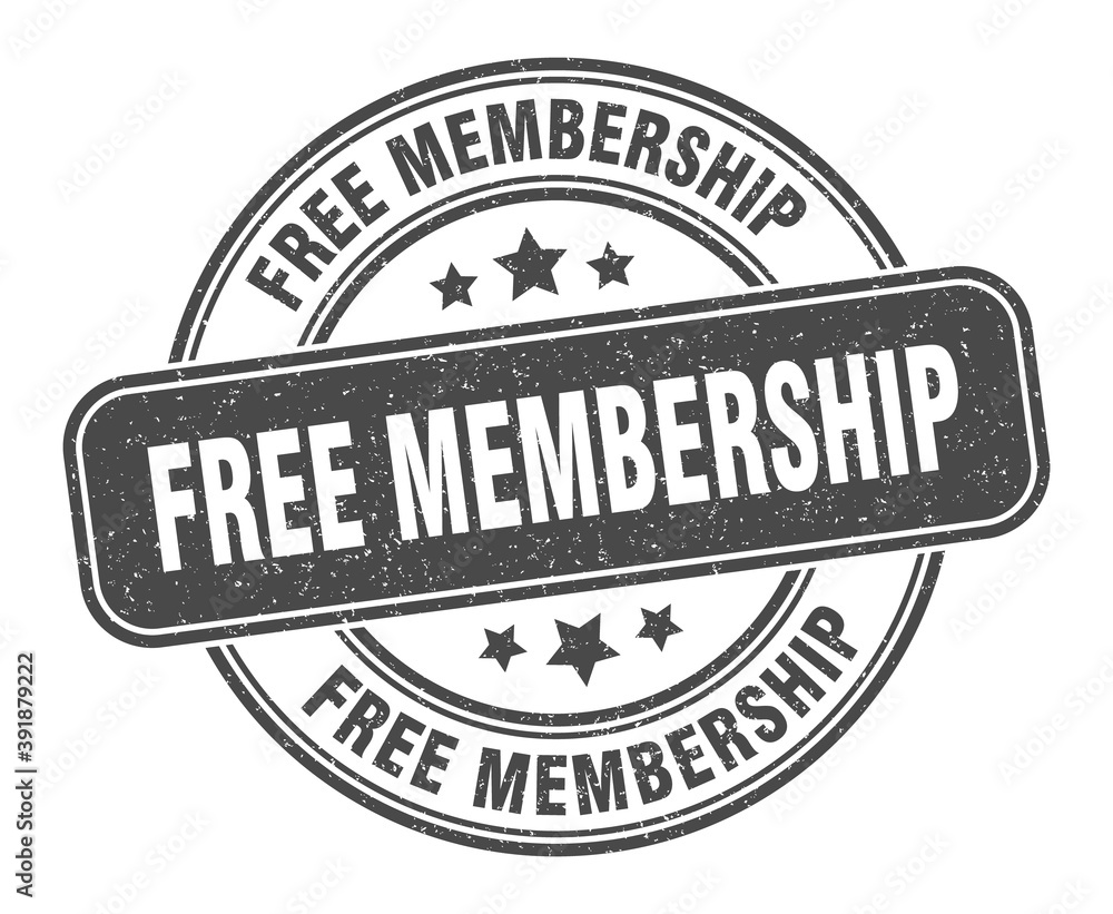 free membership stamp. free membership label. round grunge sign
