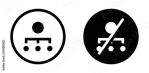 connect and disconnect icons / Connection disconnected icon / error icon / no signal icon 