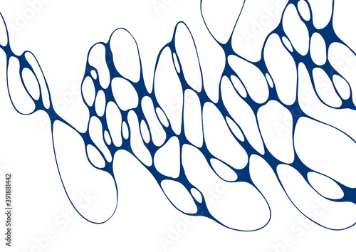 Indigo blue abstract foam doodle vector background