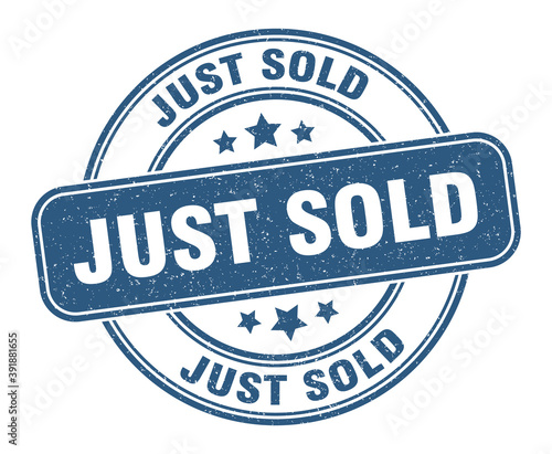 just sold stamp. just sold label. round grunge sign