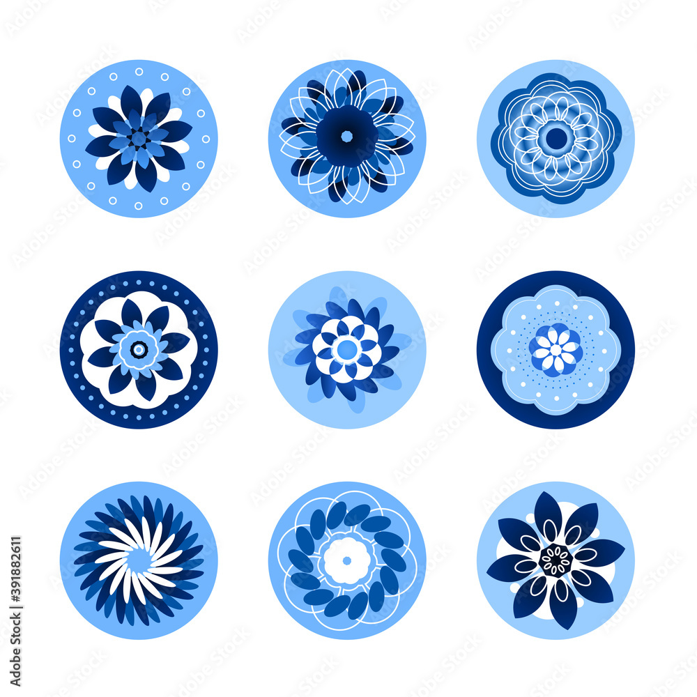 Geometric frozen winter flowers Geometric frozen winter flowers