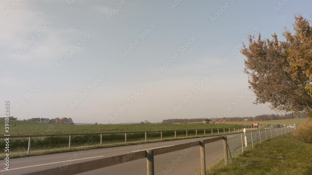 Time Lapse. Airplanes landing Zurich Airport At Daytime with clear sky and with view on the road. Switzerland. Time Lapse. Airplanes landing Zurich Airport At Daytime with clear sky and with view on the road. Switzerland.