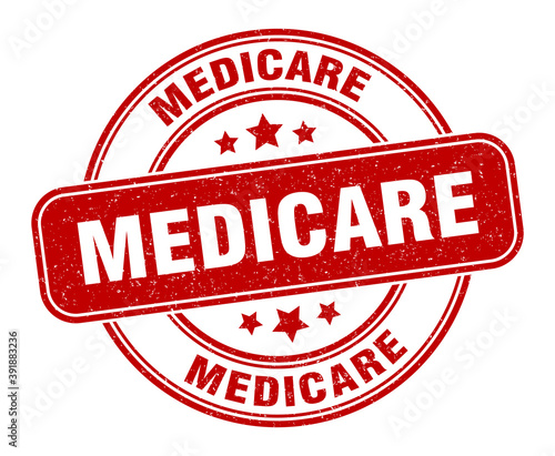 medicare stamp. medicare label. round grunge sign