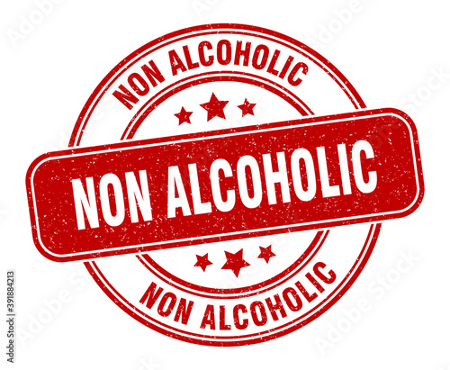 non alcoholic stamp. non alcoholic label. round grunge sign