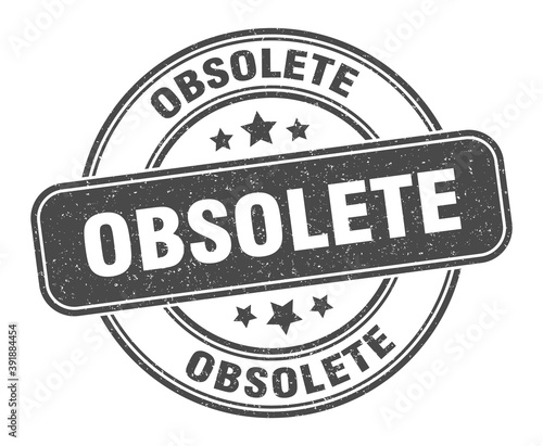 obsolete stamp. obsolete label. round grunge sign