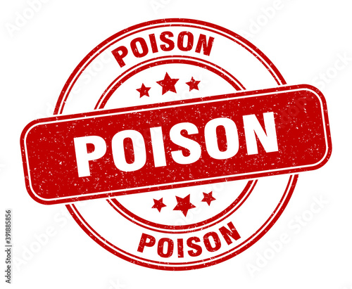 poison stamp. poison label. round grunge sign