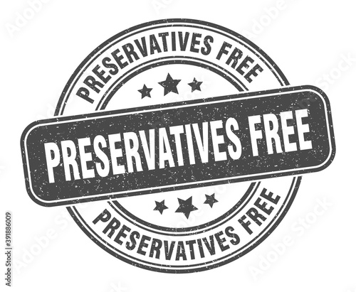 preservatives free stamp. preservatives free label. round grunge sign