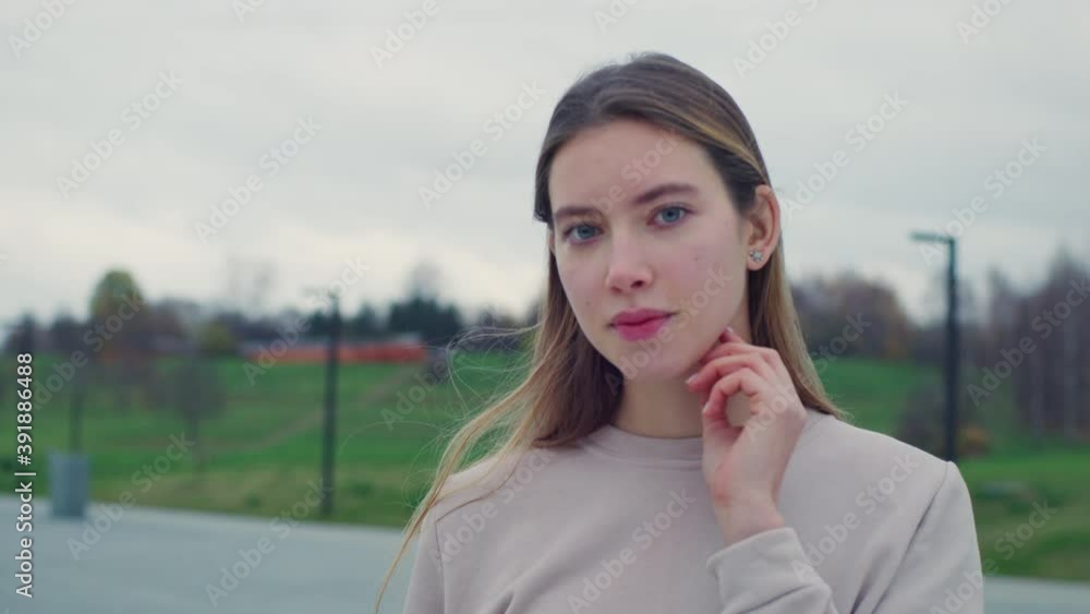 Happy Smiling Young Race Brunette Woman Red Helium 8K Happy Smiling Young Race Brunette Woman Red Helium 8K