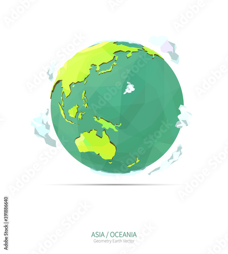 geometrical Asia, Oceania vector of the earth.