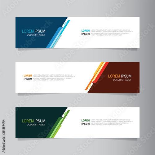 Vector abstract web banner design template. Collection of web banner template. Abstract geometric web design banner template. Header - landing page Web Design Elements