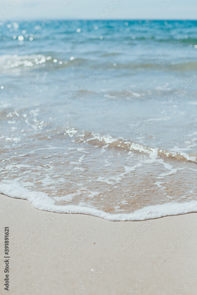 Soft blue ocean wave on sandy beach. Background. Soft blue ocean wave on sandy beach. Background.