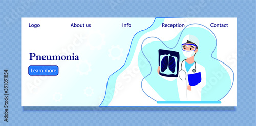 Medical doctor looking at x-ray picture of lungs in hospital. Covid-19 consept. Pneumonia test, radiography, coronavirus.