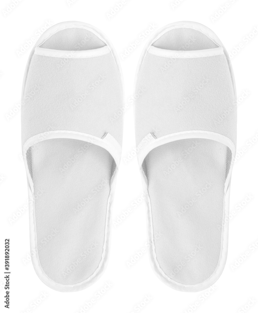 Slippers top view isolated on white background Slippers top view isolated on white background