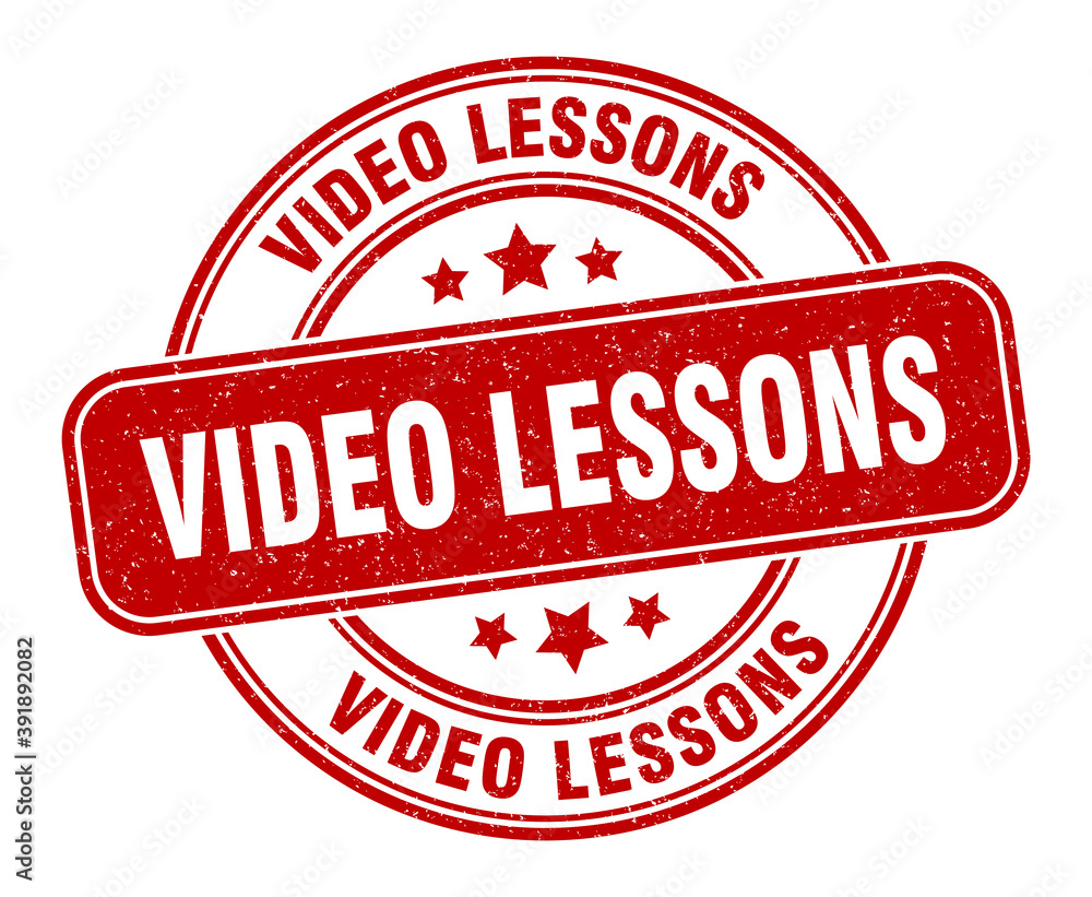 video lessons stamp. video lessons label. round grunge sign video lessons stamp. video lessons label. round grunge sign