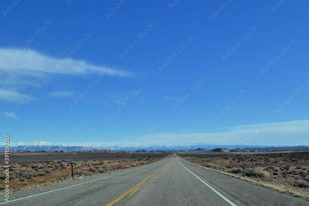 Road trip through a desert, Moab, Utah