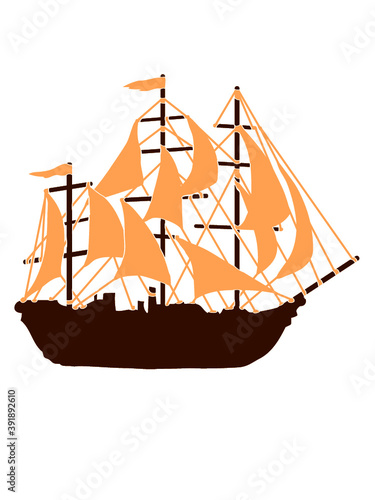 Segelschiff Silhouette Design 