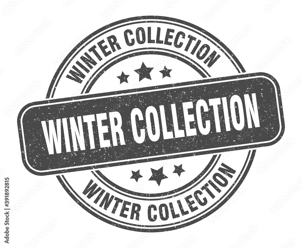 winter collection stamp. winter collection label. round grunge sign
