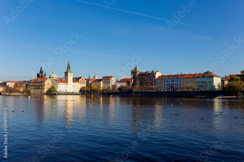 Wallpaper Mural Colorful autumn Prague Old Town above River Vltava, Czech Republic Torontodigital.ca