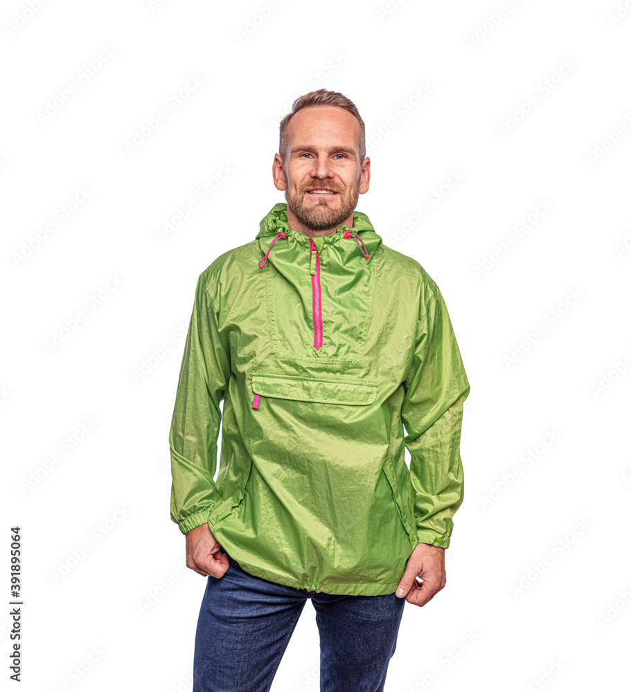 Fototapeta premium Attractive man standing posing over white background