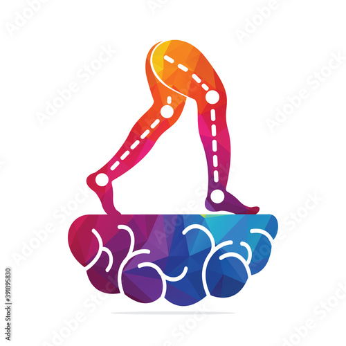 Prosthetic Legs Brain Logo Template Design. Orthopedic and Physiotherapy clinic vector design.