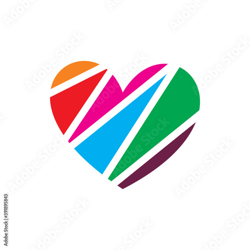 creative hearth love color logo design Free Download creative hearth love color logo design - GFXLoad