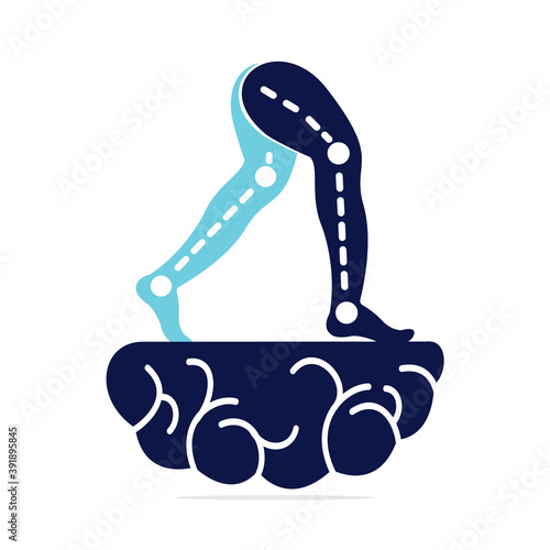 Prosthetic Legs Brain Logo Template Design. Orthopaedic and Physiotherapy clinic vector design.	