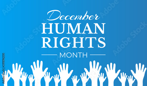 December Human Rights Month Blue Background Illustration